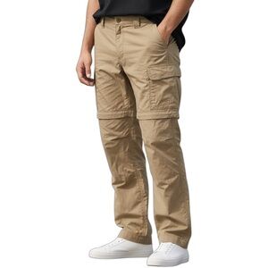 The North Face Tan Convertible Cargo Pants Stow Away Lightweight Outdoor Sz Lg